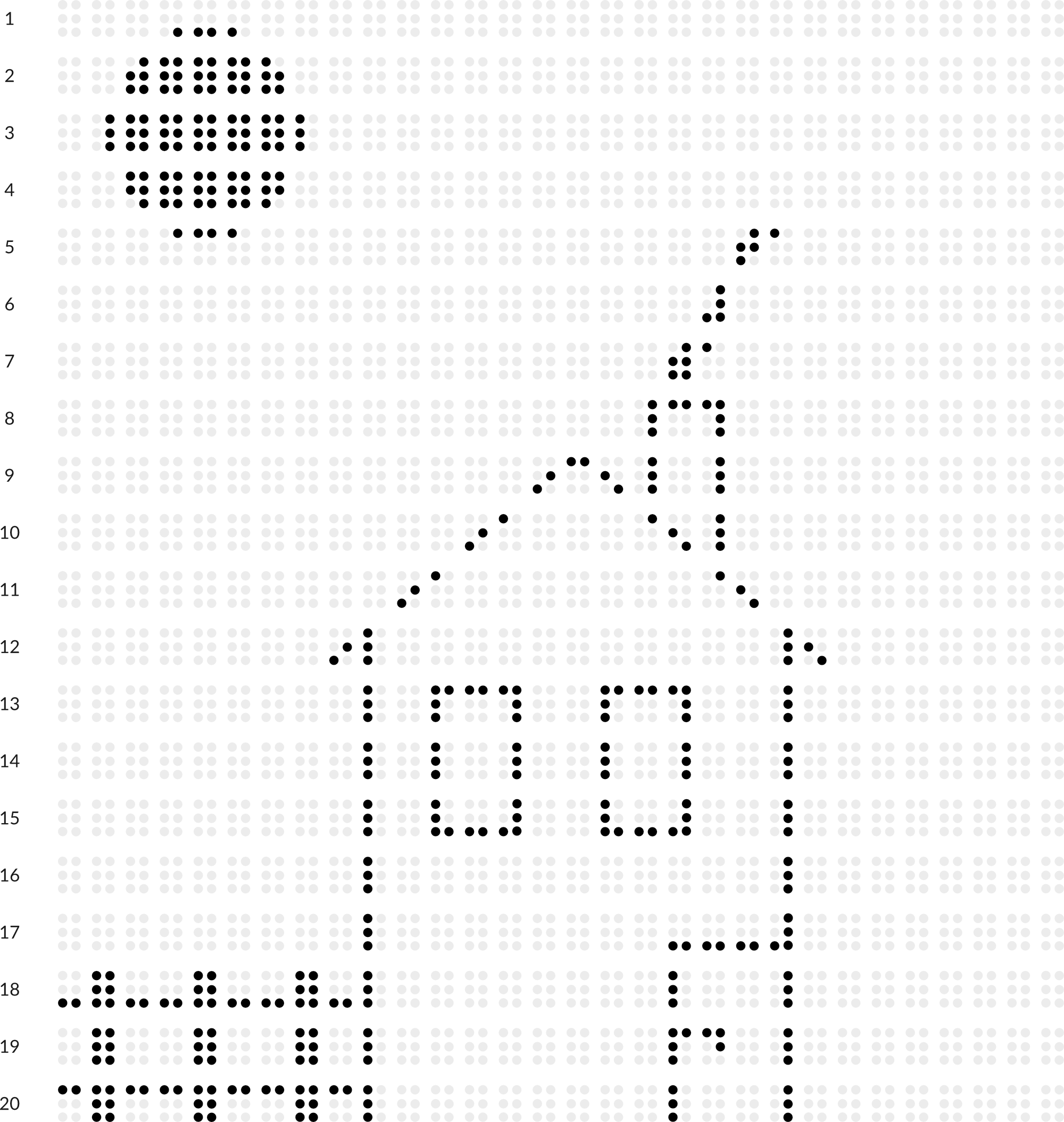 Braillebild Haus mit Hintergrundraster