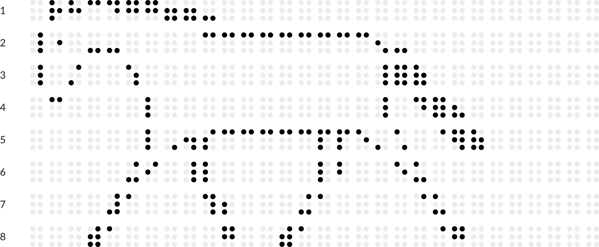 Braillebild Pferd mit Hintergrundraster