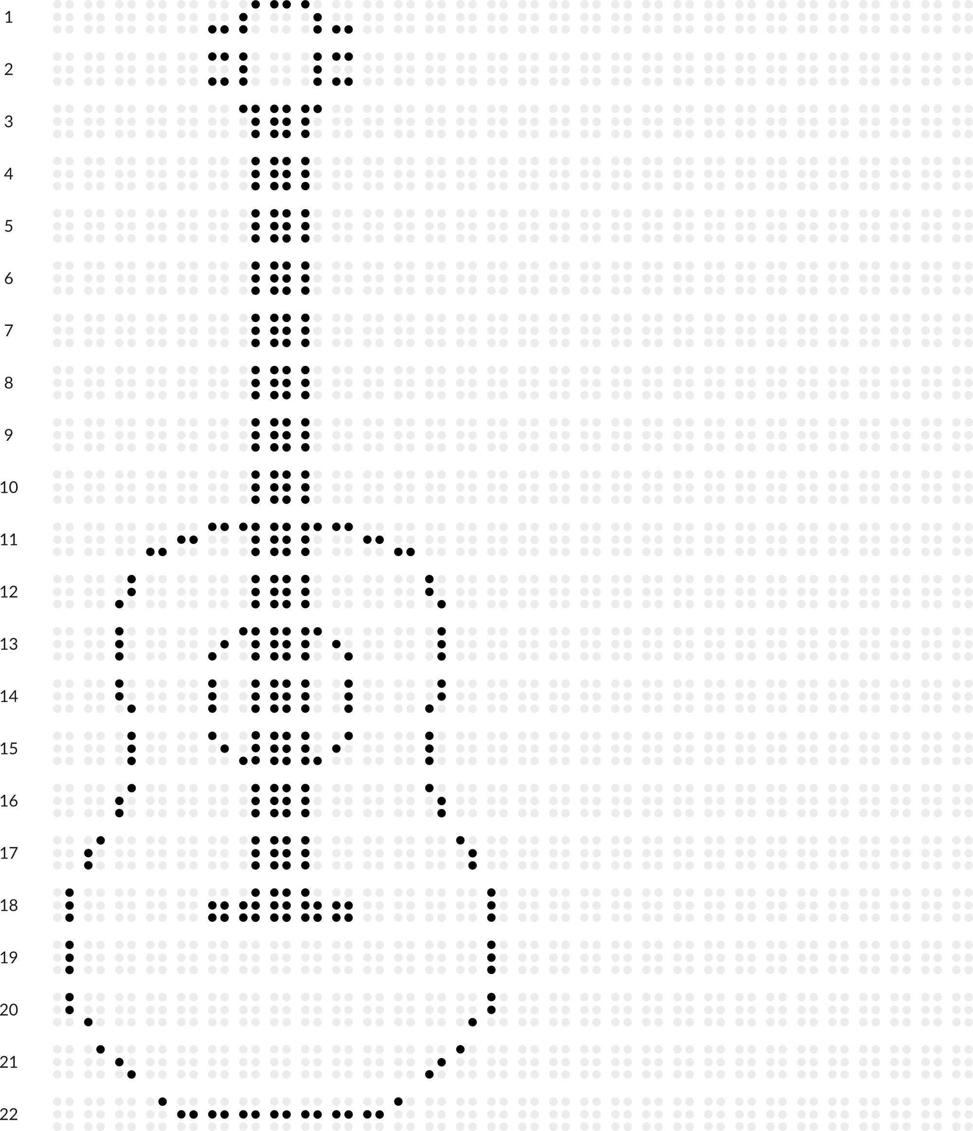 Braillebild Gitarre mit Hintergrundraster