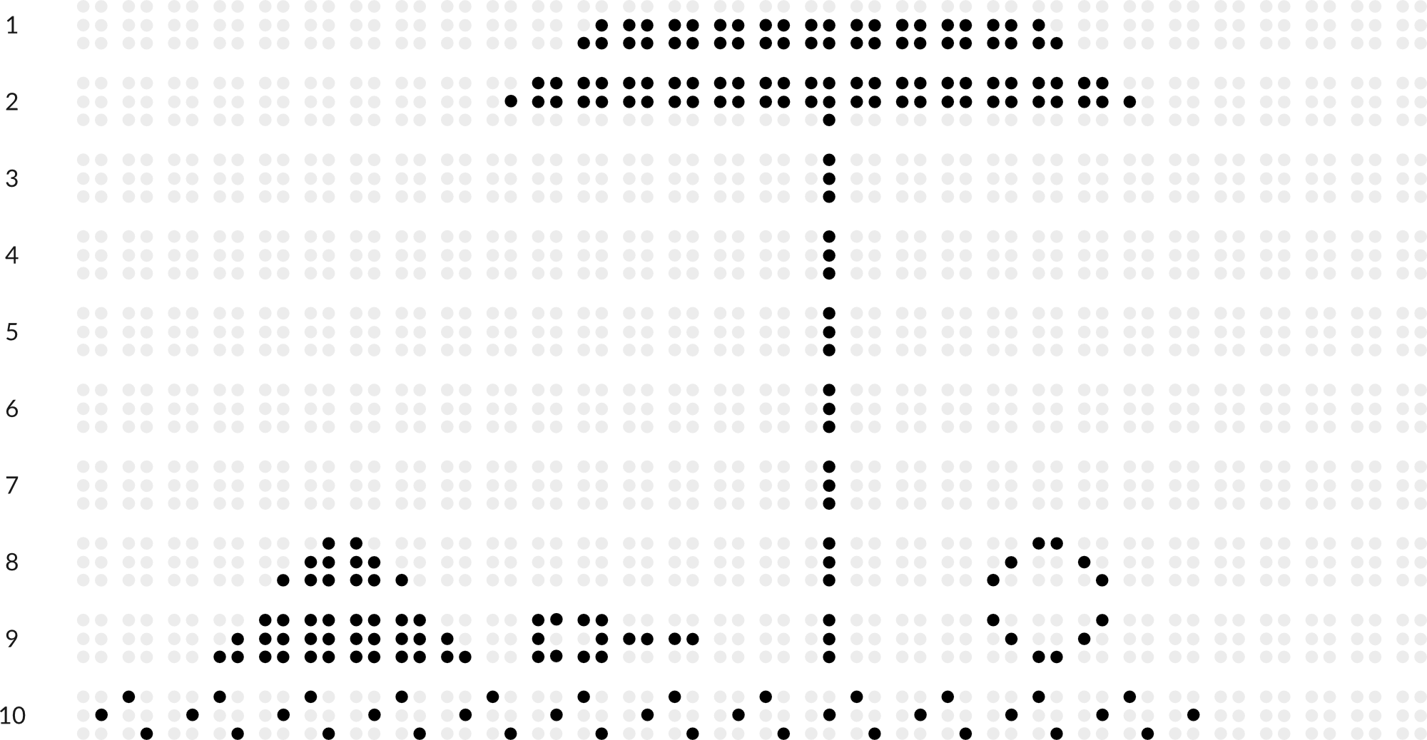 Braillebild Am Strand mit Hintergrundraster