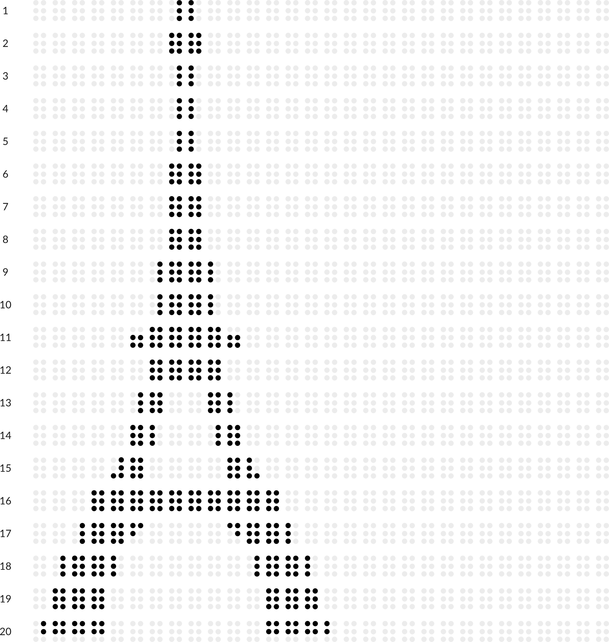 Braillebild Eiffelturm mit Hintergrundraster