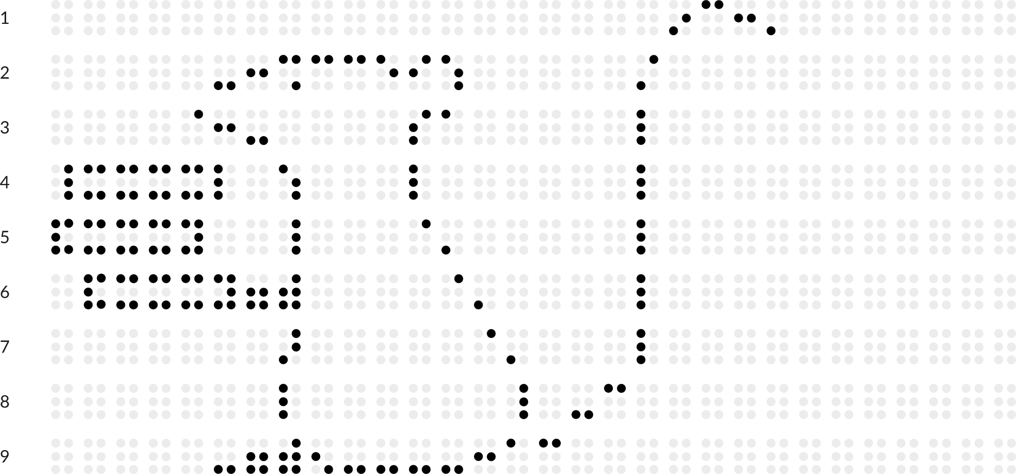 Braillebild Leseatte mit Hintergrundraster